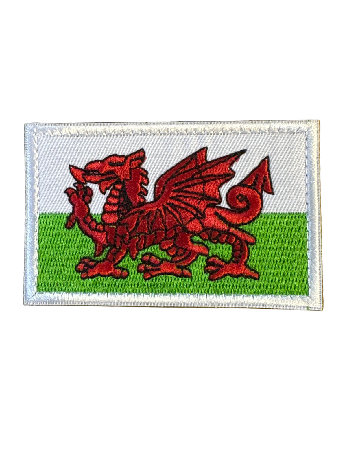 Welsh Dragon Wales Flag Embroidered Patch with Velcro backing