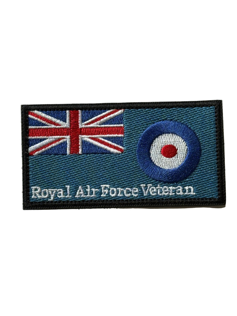 RAF Veteran Embroidered Patch with Velcro backing