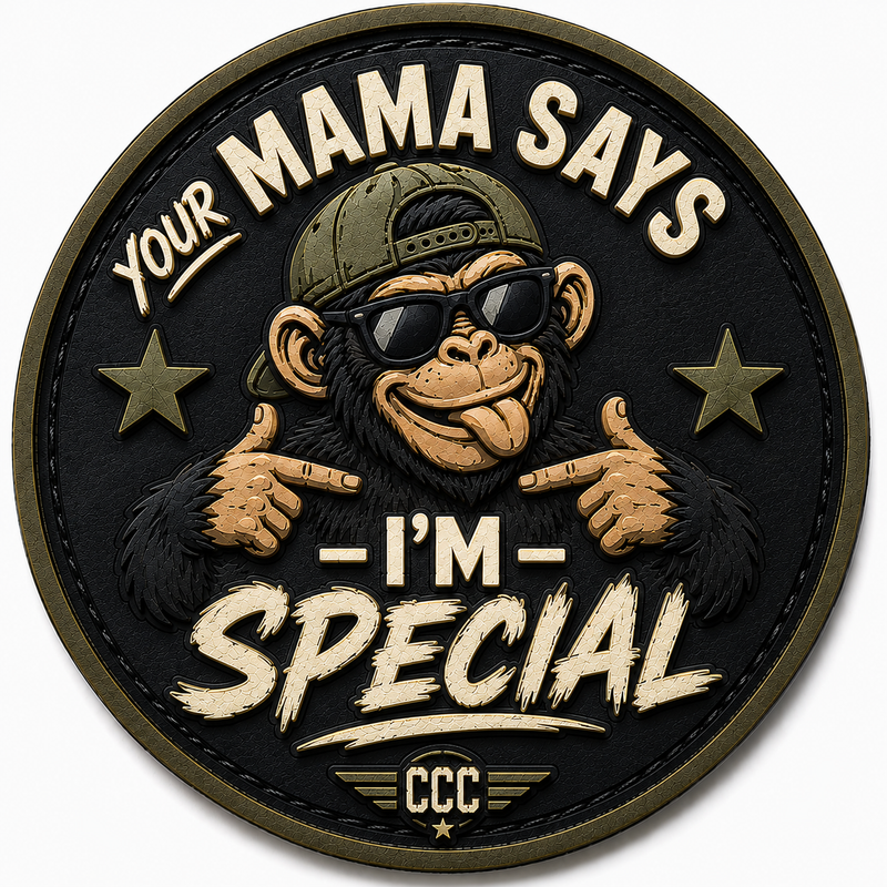 "Your Mama Says I'm Special" PVC Morale Patch with Velcro backing