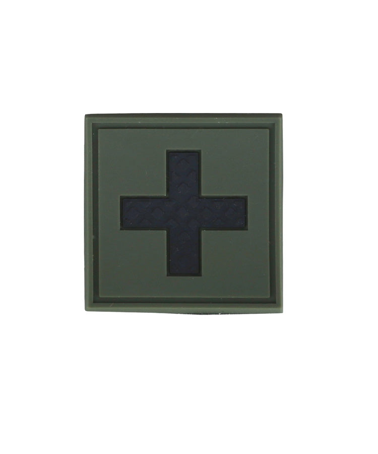Olive/Black Medic First Aid PVC Morale Patch with Velcro backing