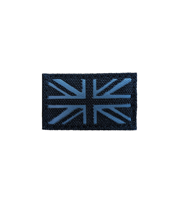 Mini Black/Grey Union Jack Flag Laser Cut Morale Patch with Velcro backing