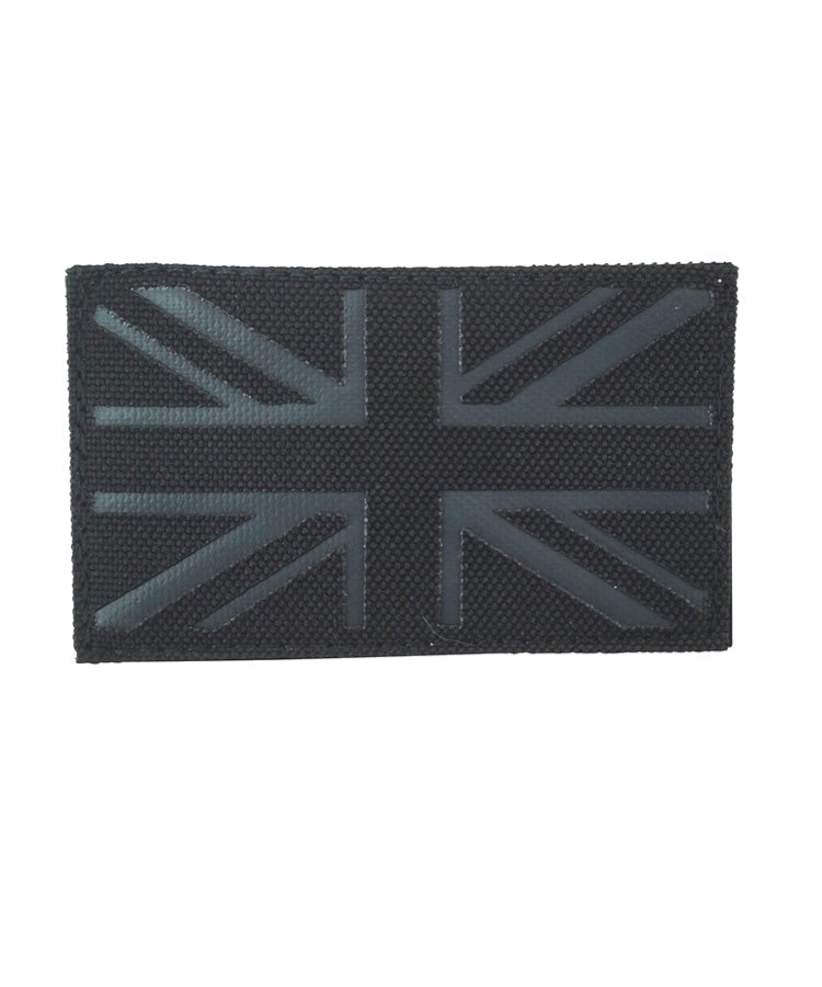 Black/Grey Union Jack Flag Laser Cut Morale Patch with Velcro backing