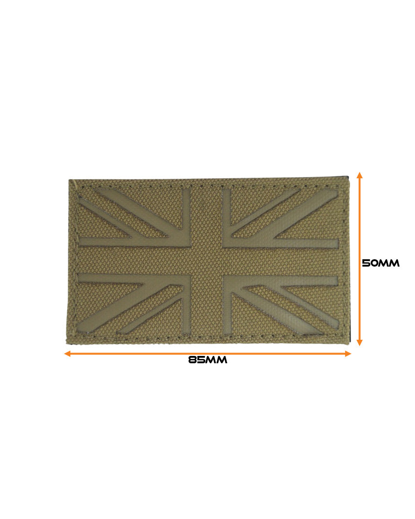 Coyote Tan Union Jack Flag Laser Cut Morale Patch with Velcro backing