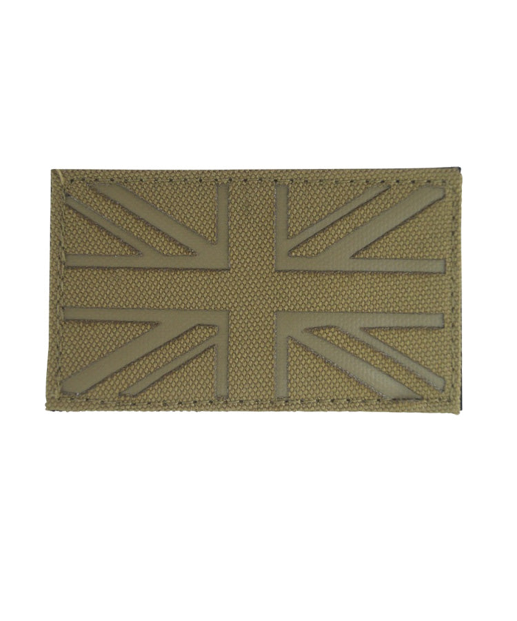 Coyote Tan Union Jack Flag Laser Cut Morale Patch with Velcro backing