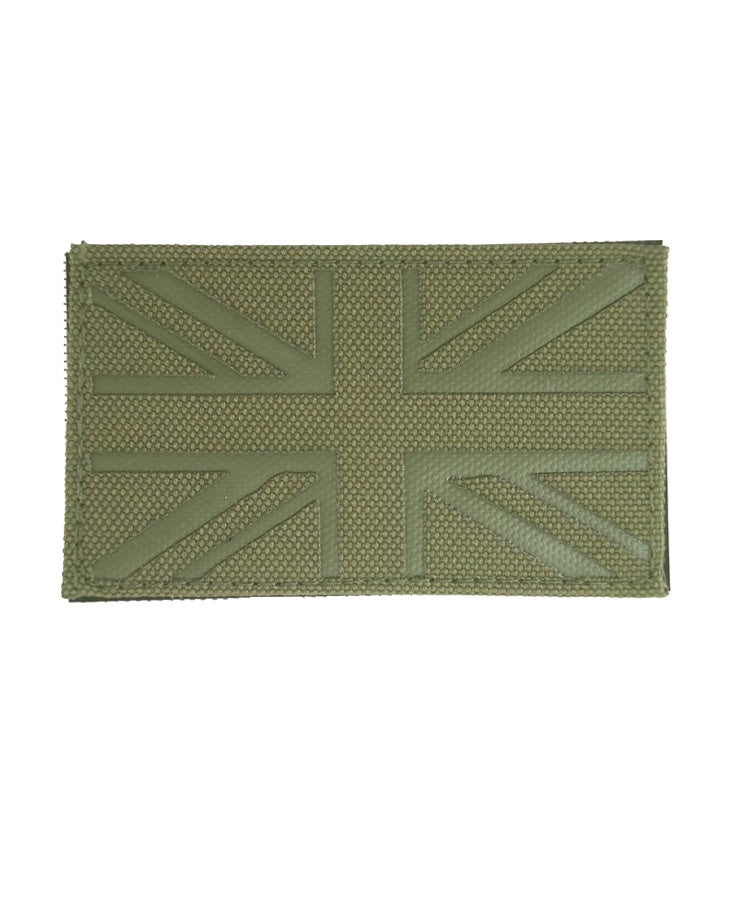 Dark Olive Union Jack Flag Laser Cut Morale Patch with Velcro backing