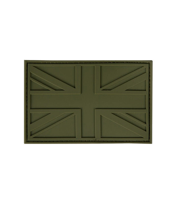 Olive Green Union Jack Flag PVC Morale Patch with Velcro backing