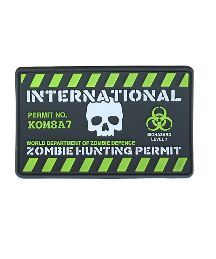 "Zombie Hunting Permit" PVC Morale Patch with Velcro backing
